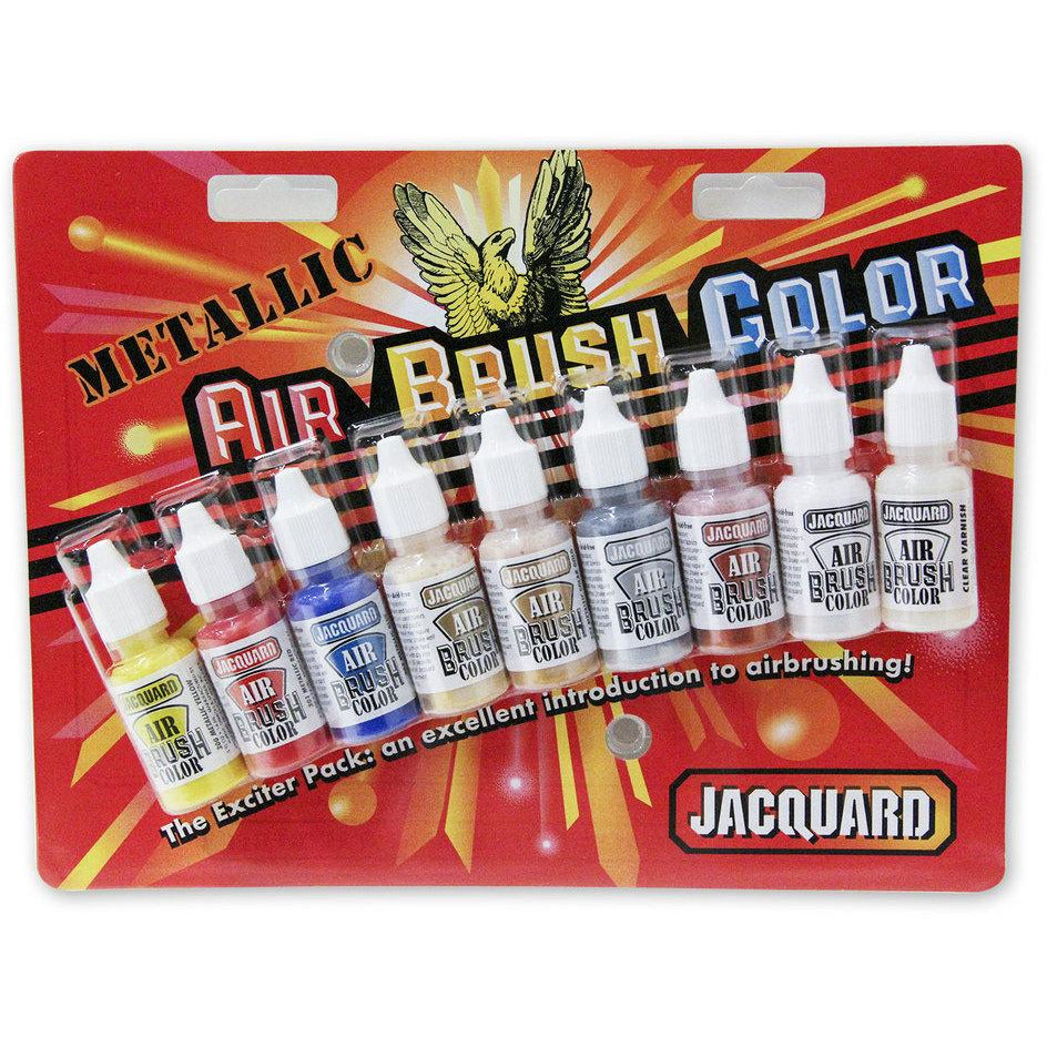 Jacquard Airbrush Colors Paint Metallic Exciter Pack - Starter Set ...