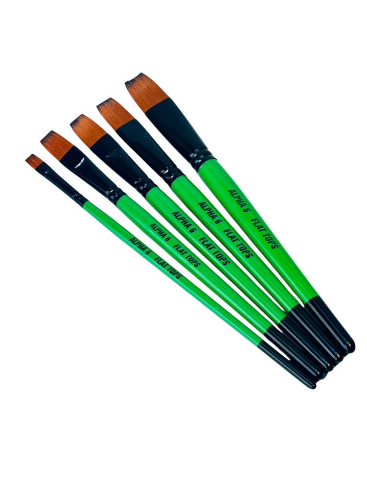 Alpha 6 Flat Tops Paint Brush Set (5 Pack)