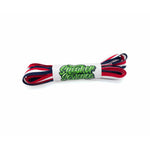 SneakerScience Striped Flat Ribbon Shoelaces - (Red/White/Navy)